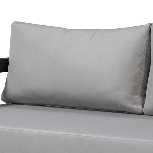 English Elm U_style Outdoor L-shaped Sectional Iron Frame Patio Sofa with Thick Foam Cushions Gray WY000480AAE