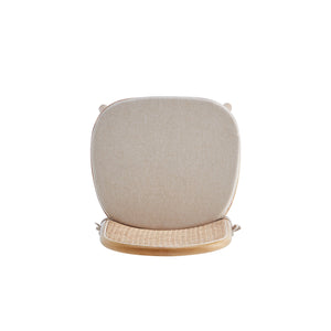 English Elm Paragon Solid Ash Wood Cane Back Dining Chair with Upholstered Seat, Tall Round Back, 275lb Capacity Oatmeal B365P397794