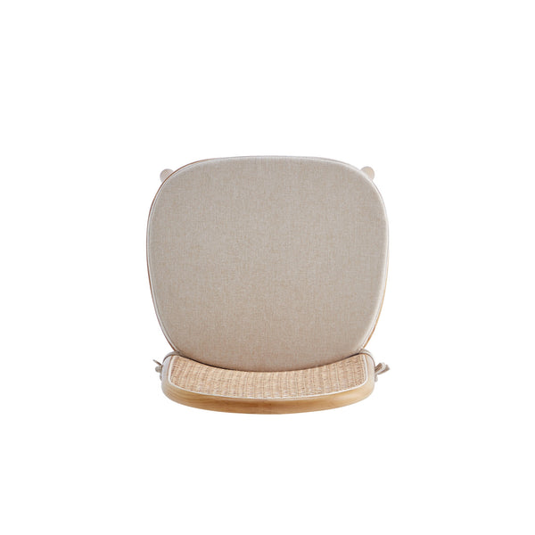 English Elm Paragon Solid Ash Wood Cane Back Dining Chair with Upholstered Seat, Tall Round Back, 275lb Capacity Oatmeal B365P397794