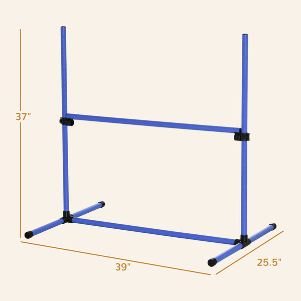English Elm PawHut Dog Agility Training Set — 8 Adjustable Jump Bars with Portable Carry Bag for Easy Practice Blue W2225P217631