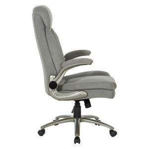 OSP Home Furnishings Big and Tall Ergonomic Office Chair with Lumbar Support and Padded Flip-up Arms EXH14517BT-2
