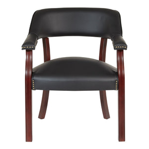 OSP Home Furnishings Traditional Guest Chair with Brass Nailhead Trim and Mahogany Frame for Office Use TV230-3