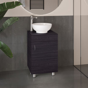 English Elm Bathroom Sleek Single-Door Vanity with Integrated Sink — Modern Minimalist Engineered Wood Storage, Durable & Eco-Friendly Black 28.35 L x 22.44 W x 11.42 H B097P296878