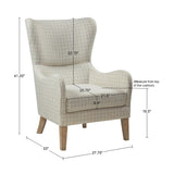 Madison Park Arianna Transitional Swoop Wing Chair MP100-0983 Linen