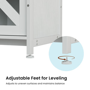 English Elm Metal Aquarium Stand with Cabinet for 80 Gallon Tank, White Storage Shelves, 1000LB Top Load Capacity, Durable Steel Frame, 58.9"L x 19.7"W x 32.6"H W1162P206000