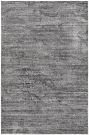 Unique Loom Finsbury Kate Machine Made Solid Rug Gray, Ivory 5' 3" x 8' 0"