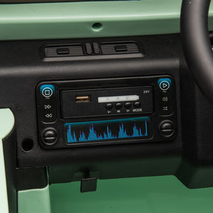 English Elm Licensed Land Rover Defender Ride on Car 24v Dual Motor with Parental Remote Green W1578P339063