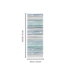 English Elm SPHINX Beige+Blue 24"x66" Washable Non-Slip Runner Rug for Indoor Outdoor High-Traffic Areas B186P261379