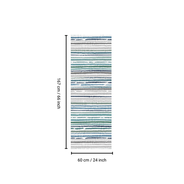 English Elm SPHINX Beige+Blue 24"x66" Washable Non-Slip Runner Rug for Indoor Outdoor High-Traffic Areas B186P261379