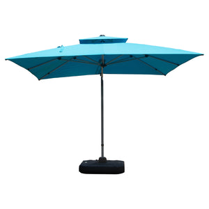 English Elm 10'X10' Square Cantilever Umbrella with Hydraulic Open, 5-Position Tilt, UPF50+ Polyester Canopy Lake Blue W1859P336663