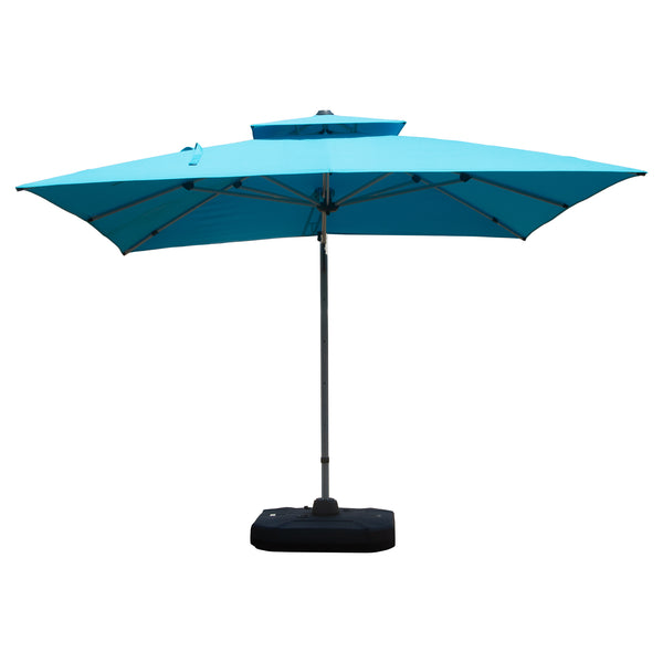 English Elm 10'X10' Square Cantilever Umbrella with Hydraulic Open, 5-Position Tilt, UPF50+ Polyester Canopy Lake Blue W1859P336663