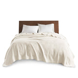 Madison Park Egyptian Cotton Casual Blanket MP51N-5172 Ivory