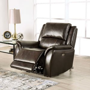 English Elm Transitional Multi-Function Glider Recliner with Channel Back, Cup Holders, Hidden Storage, Upholstered Comfort Espresso 44 L x 35 W x 30 H B2741P387644