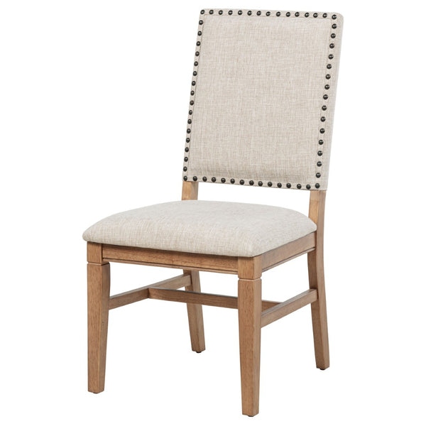 English Elm Carlos Upholstered Dining Chair Set with Nailhead Trim and Rubberwood Legs B062P447839