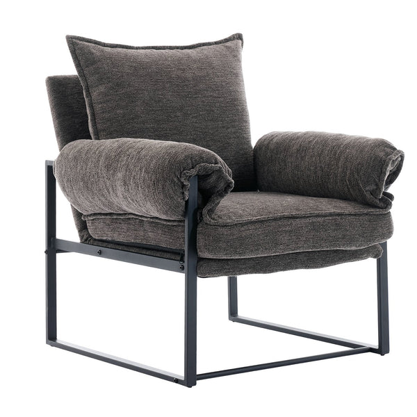 English Elm Adjustable ergonomic recliner chair with 6-position 90°–180° support for lumbar comfort and versatile use Gray W2311P357153