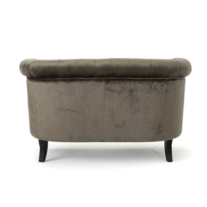 English Elm Christopher Knight Home® - LOVESEAT Chesterfield Velvet Loveseat with Deep Button Tufting, Scrolled Arms & Nailhead Trim for Elegant Comfort Grey 61203.00NVLT