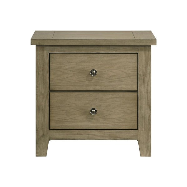English Elm 2-drawer White Gloss Nightstand with Usb Charging Ports and Geometric Drawer Fronts B016P453621
