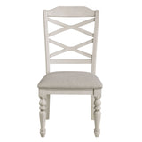 English Elm Ravina White Open Back Side Chairs With Turned Legs and Double X-Cross Chair Backs (Set Of 2)