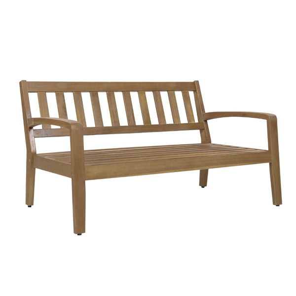 English Elm 2-piece Outdoor Acacia Wood Loveseat Set with Water-resistant Cushions for Patio Decks 57976.00SETFGRY_57976.00SETCUSH-REDSKIN