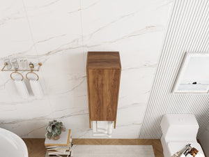 English Elm 12 Inch Wall Mounted Storage Cabinet Soft Close Door Ebony Wood Finish Bathroom W1972P457984