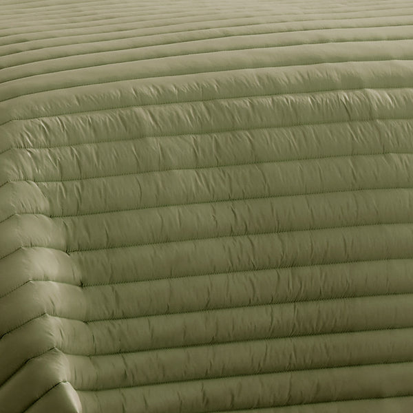 English Elm Excursion Puffer Quilted Comforter Set - 2-Piece Twin Army Green For Cozy Modern Bedroom Style B340P341951
