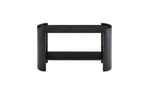 English Elm Double-layer Matte Black Console Table Curved Shelf Minimalist Entryway Sofa Side W3875P388012