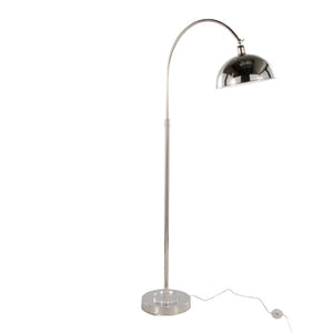 English Elm Metal Arc Floor Lamp with Polished Nickel Finish and K9 Crystal Accents for Living Rooms B202P471644