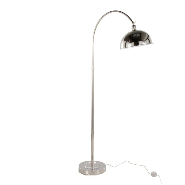 English Elm Metal Arc Floor Lamp with Polished Nickel Finish and K9 Crystal Accents for Living Rooms B202P471644