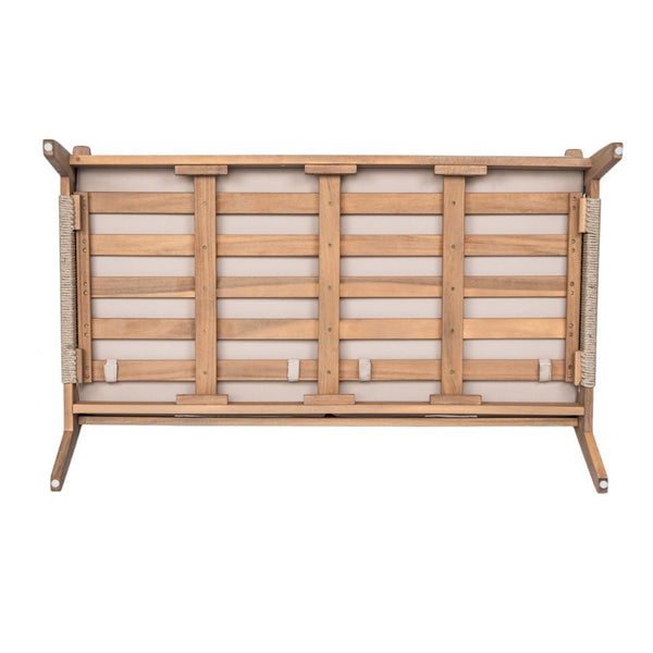 English Elm Outdoor Acacia Hardwood Rope Weave Patio Chat Set with Deep Cushioned Seating N757P408833B