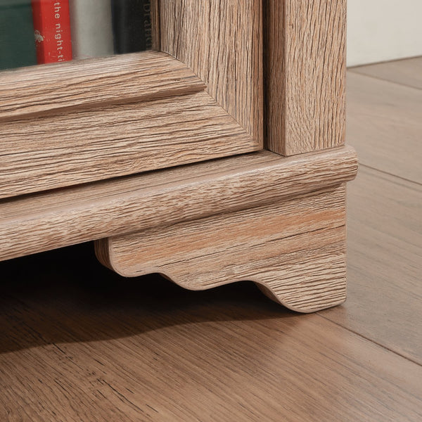 English Elm Credenza, Versatile Brown-Finish Storage Solution With File Drawers And Cable Management System B356P367828