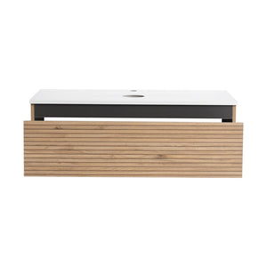 English Elm 36'' Floating Wall Mounted Bathroom Vanity Plywood Build with Soft Close Drawer W999P285411