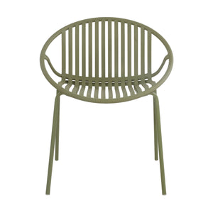 English Elm Christopher Knight Home® - Patio Ergonomic Stackable Dining Chairs with Breathable Cutout Backs, Metal Legs, 300lb Capacity Green N768P192555G