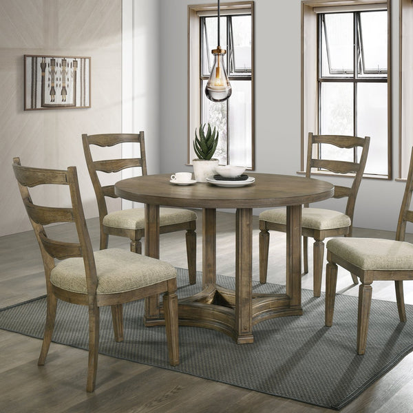 English Elm Beige Ladder Back Dining Chairs Set Of 2 – Weathered Oak Finish, Modern Design & Comfortable Seating B062P209273