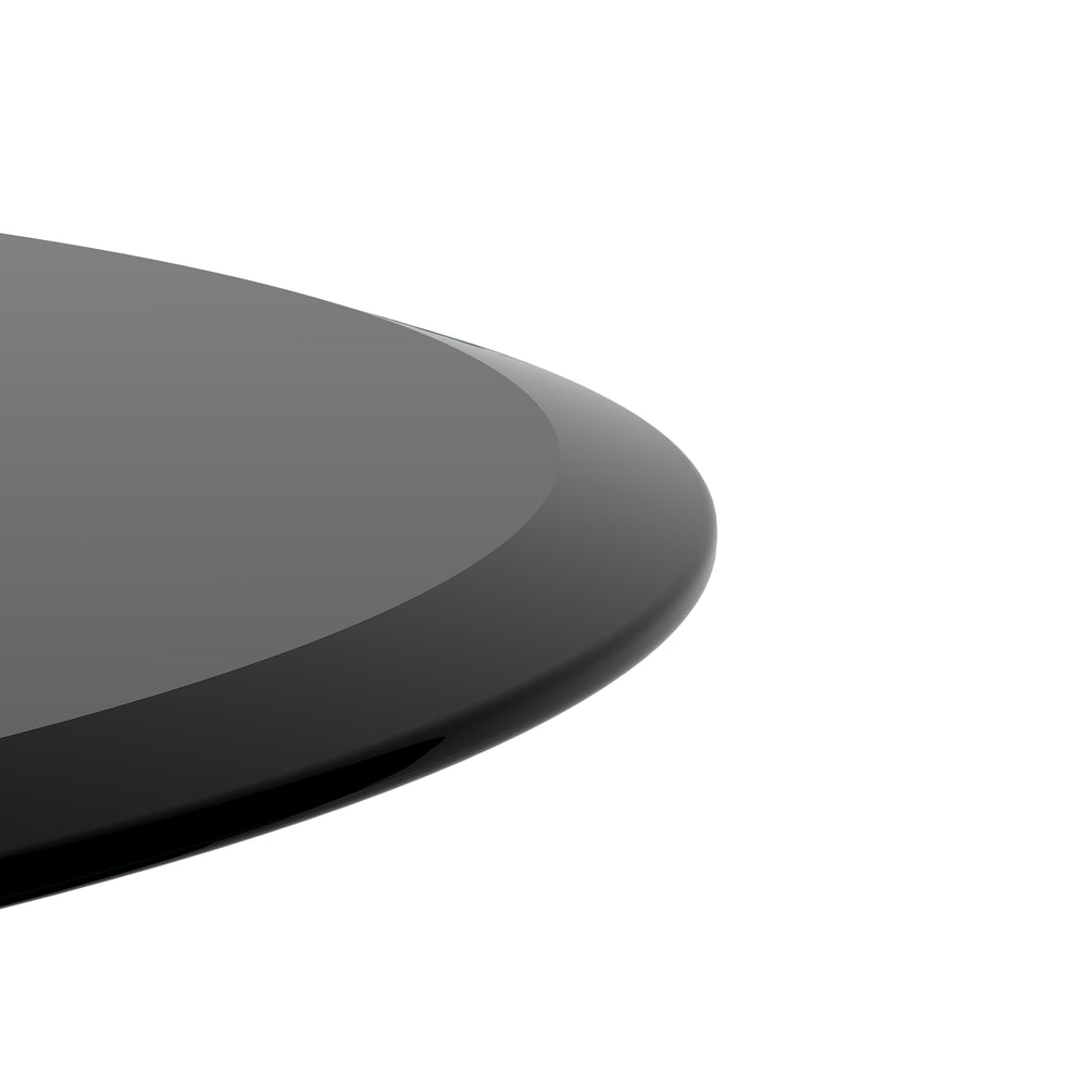 English Elm 32" Round Tempered Glass Table Top - Sleek Black Surface With Beveled Edge For Modern Style & Durability W241P248371