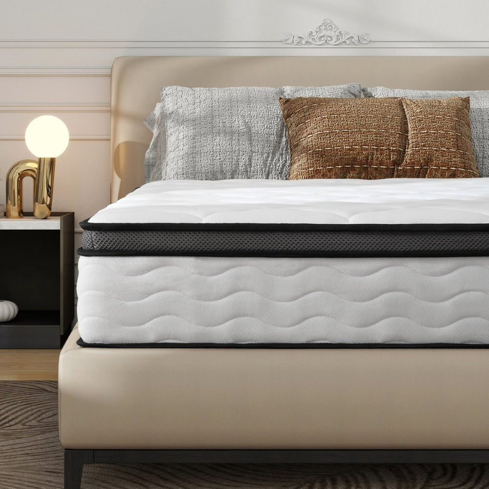 English Elm Full Hybrid Mattress with Pocket Coils Memory Foam Bamboo Cover Medium Firm W3384P324990