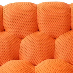 English Elm Bubble Bubble Armless Sofa Orange Modular Seat — Breathable 3D Knit, High-Density Foam Comfort, Kid-Safe Design B341P320929