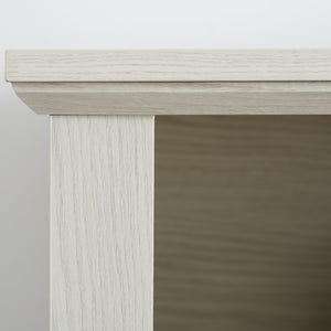 English Elm Embossed TV Stand and Media Console with Sliding Door, Adjustable Shelves, Cable Management, 65" White W1758P231682