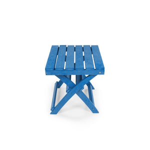English Elm Seaview Recycled Hdpe Outdoor Folding Side Table Uv Resistant Patio Deck Use Blue B2745P409720