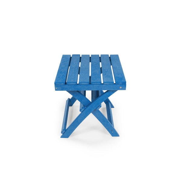 English Elm Seaview Recycled Hdpe Outdoor Folding Side Table Uv Resistant Patio Deck Use Blue B2745P409720
