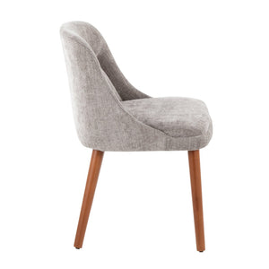 English Elm Chair Set of 2 Mid-century Modern Upholstered Dining Accent with Tapered Wood Legs Grey B202P471336