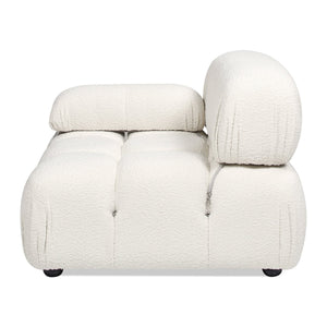 English Elm Jennifer Taylor Home - Marcel Luxurious 36" Bubble Modular Lounge Arm Chair with Bouclé Upholstery and Eucalyptus Frame White B2719P238257
