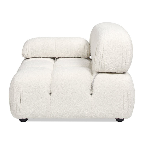 English Elm Jennifer Taylor Home - Marcel Luxurious 36" Bubble Modular Lounge Arm Chair with Bouclé Upholstery and Eucalyptus Frame White B2719P238257