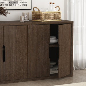 English Elm Rivington 60" Sideboard with 4 Soft-Close Doors, Adjustable Shelves, Media Management, TV Stand Walnut B365P397675