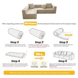 English Elm L Shaped Modular Sectional Sofa - 110" Corduroy Couch With Deep Seats & Movable Ottoman For Comfort W3670S00001