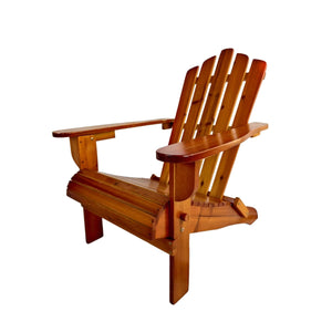 English Elm Outdoor Wood Adirondack Chair Foldable Oak Finish — Solid Hardwood, Wide Seat & Arms, Portable Comfort W495P286083