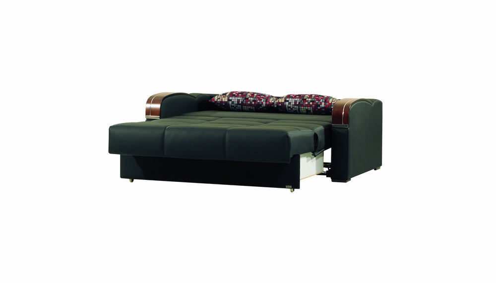English Elm PrimeNest SlumberCore Collection Upholstered Convertible Sofabed with Storage, PU Leather, Compact Comfort and 900 lb Capacity Black PU B030P286587