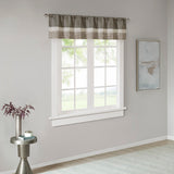 Madison Park Amherst Transitional Polyoni Pintuck Window Valance MP41-2227 Natural