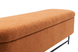 English Elm Bench Upholstered Brown Indoor Accent For Living Room, Bedroom, Entryway - Multi-Functional & Cozy T3903P372084