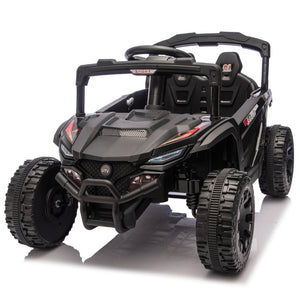 English Elm 24v Kids Utv Ride on with Dual 80w Motors Remote Control and Four Wheel Suspension Black W1578P342134