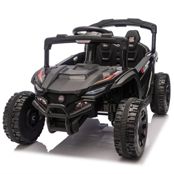 English Elm 24v Kids Utv Ride on with Dual 80w Motors Remote Control and Four Wheel Suspension Black W1578P342134